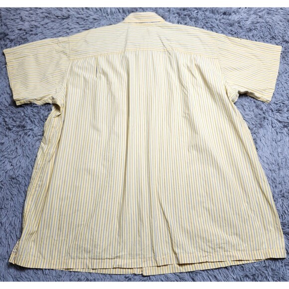 Izod Mens Shirt Size 3X Yellow Blue Stripes Button Down Up Cotton Adult Dress‎ - Picture 2 of 10